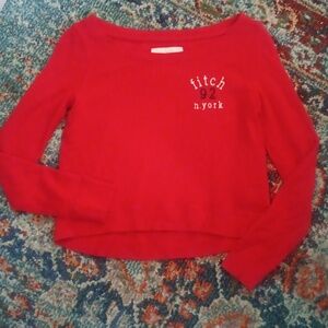 Abercrombie boatneck cropped logo sweatshirt